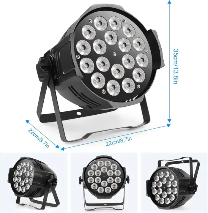 PAR LED 270W Projecteur 18×15W 4IN1 RGBWPROLIGHT Dimontion