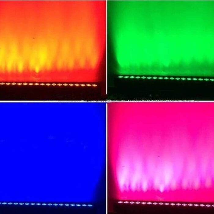 Installation Wall Washer LED 18×12W sur façade architecturale