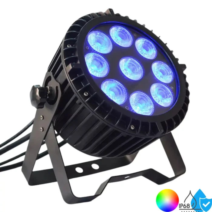 PAR LED 9×15W RGBW IP68 outdoor WPR15 étanche