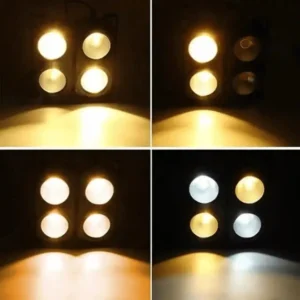 EEffet blinder LED COB 4×100W blanc chaud froid allumé scène concert éclairage spectaculaire