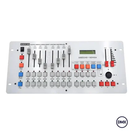 Console DMX 240 vue de dessus avec molettes Pan/Tilt au Maroc