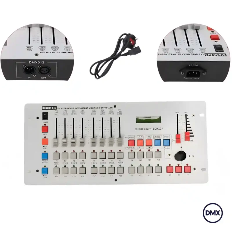 Arrière Console DMX 240 connectiques