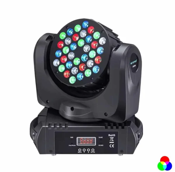 Lyre wash LED 36×3 RGB MH05 – vue de face