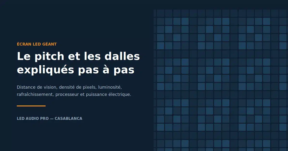 Guide LED Audio Pro sur le pitch et les dalles d’un écran LED géant