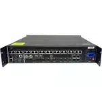 Face arrière du NovaStar VX2000 Pro : 20 ports Gigabit Ethernet, 4 ports fibre optique OPT, DisplayPort 1.2, HDMI 2.0 et 12G-SDI