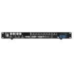 Connectique arrière du NovaStar VX1000 : 10 ports Gigabit Ethernet, 2 ports fibre optique OPT, entrées HDMI 1.4, DVI et 3G-SDI
