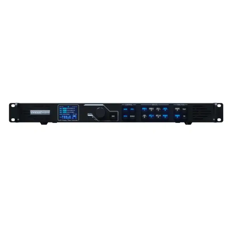 Processeur vidéo LED NovaStar VX1000 vu de face, châssis rack 19 pouces 1U