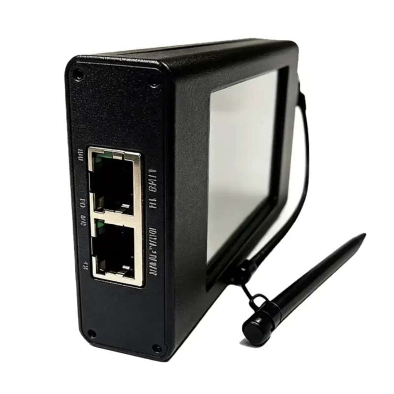 Ports RJ45 d'entrée et de sortie DMX du contrôleur RDM MGT-2002, avec stylet tactile